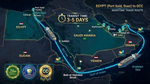 map egypt to gcc ports