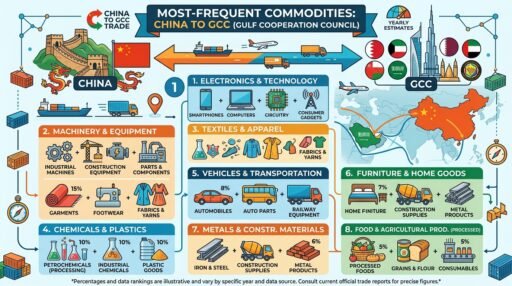 Most‑Frequent Commodities from china to gcc